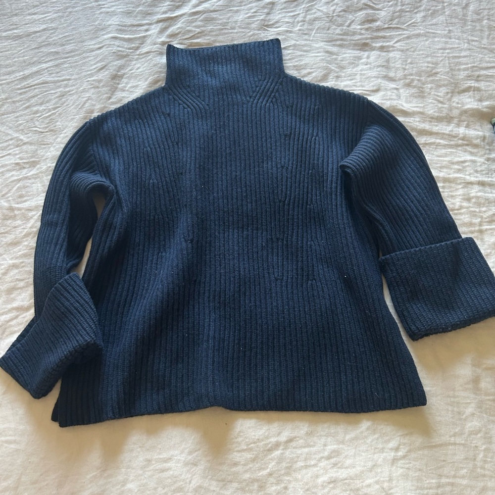 Banana Republic Navy Turtleneck Boxy Sweater